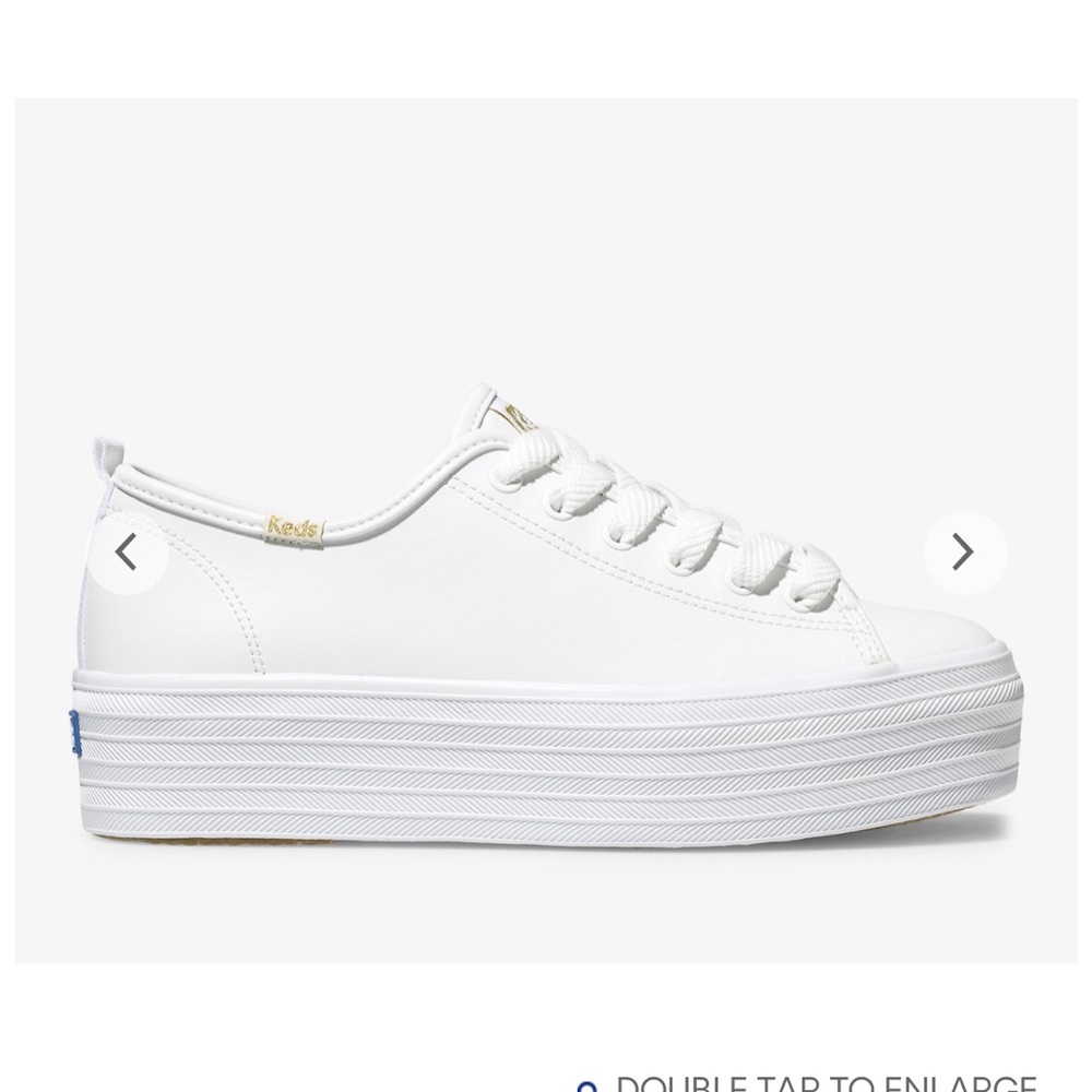 White leather platform Keds sneakers